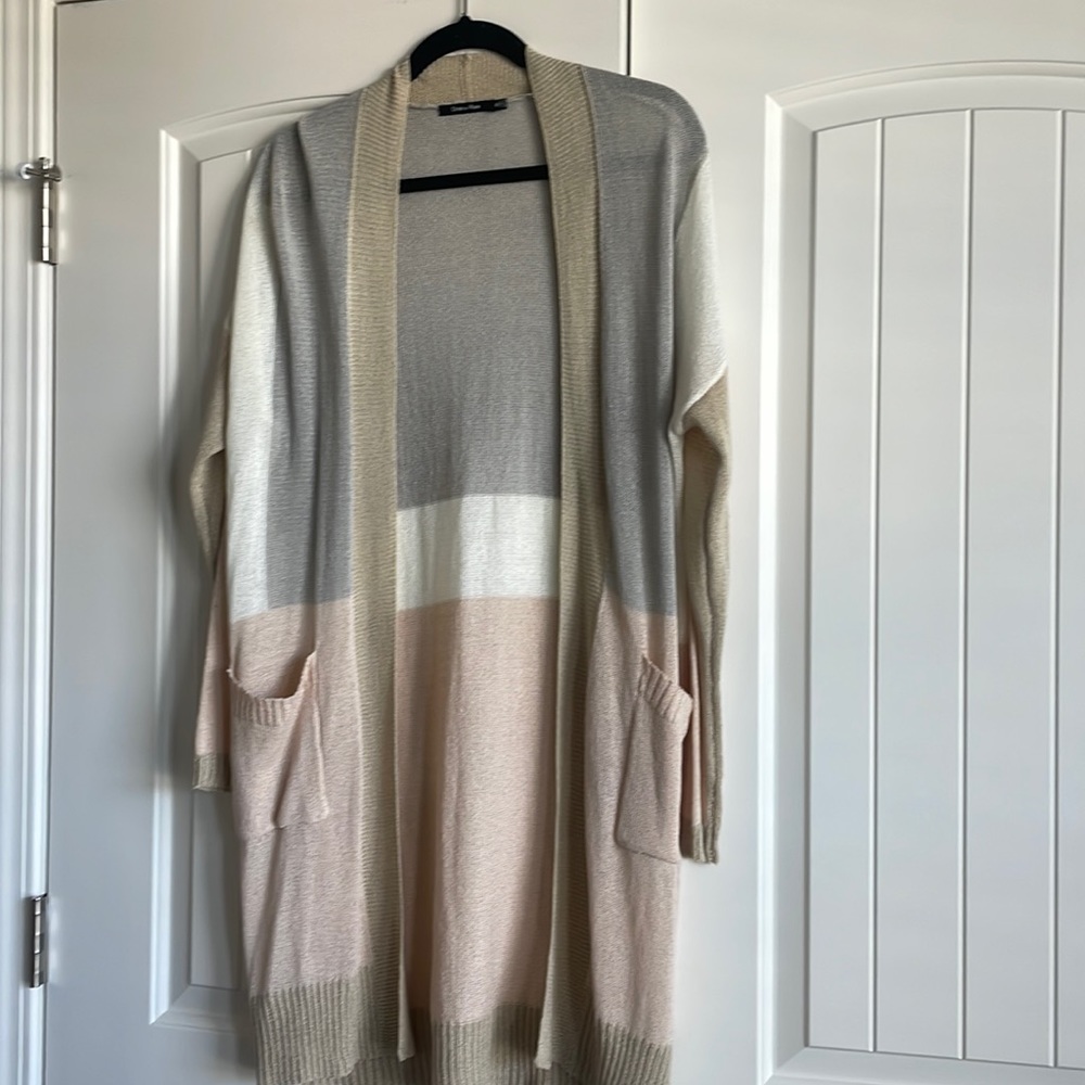 Doe And Rae Open Cardigan, Color Block, Size Small - image 1